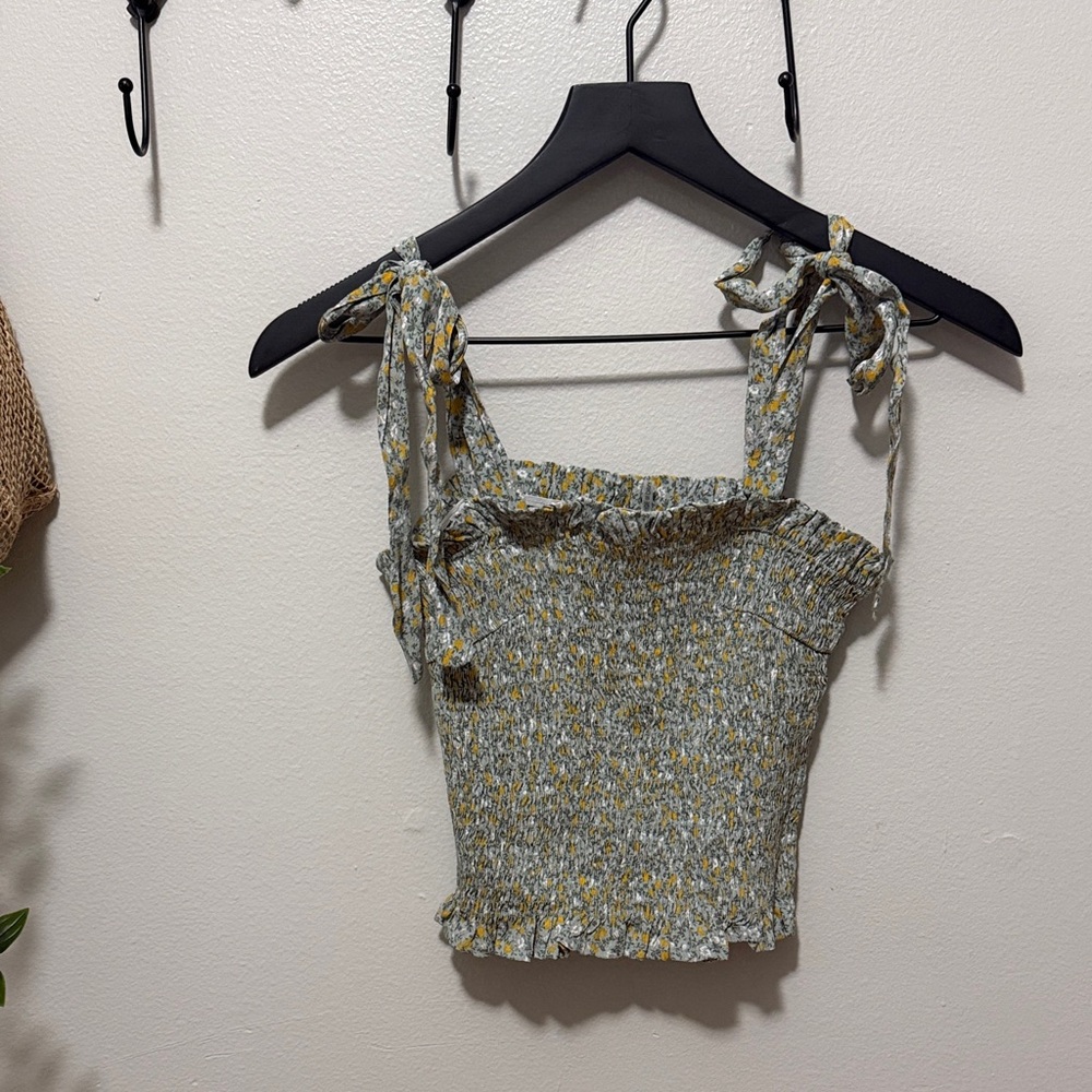 Urban Outfitters Dress Forum Smocked Ditsy Floral Crop Tank